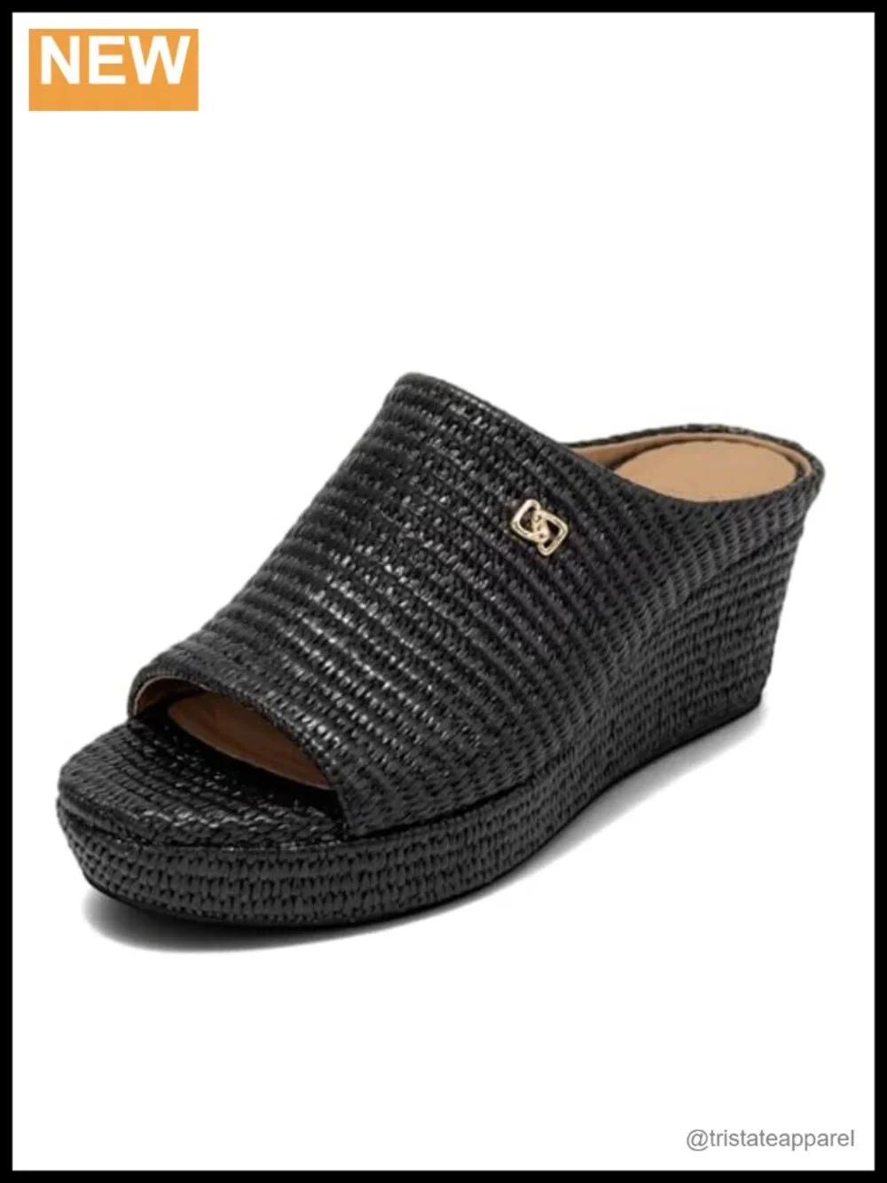 Cafe Wedge Sandal Basket Raffia OrthoLite Slip On Comfort Platform
